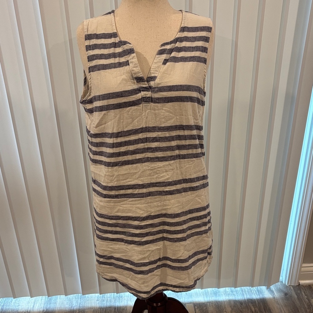 Beach lunch lounge size large linen cotton blend beach dress swimsuit coverup
